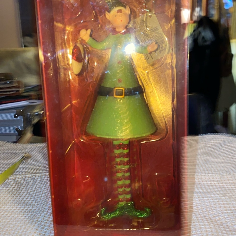 Vintage Celebrate & Decorate Iconic Handcrafted Glass Long Legged Elf Ornament
